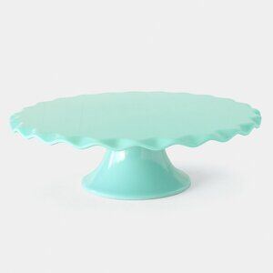 Aqua Melamine Scalloped Cake Stand with Detachable Base – Susy Bakes Cakes